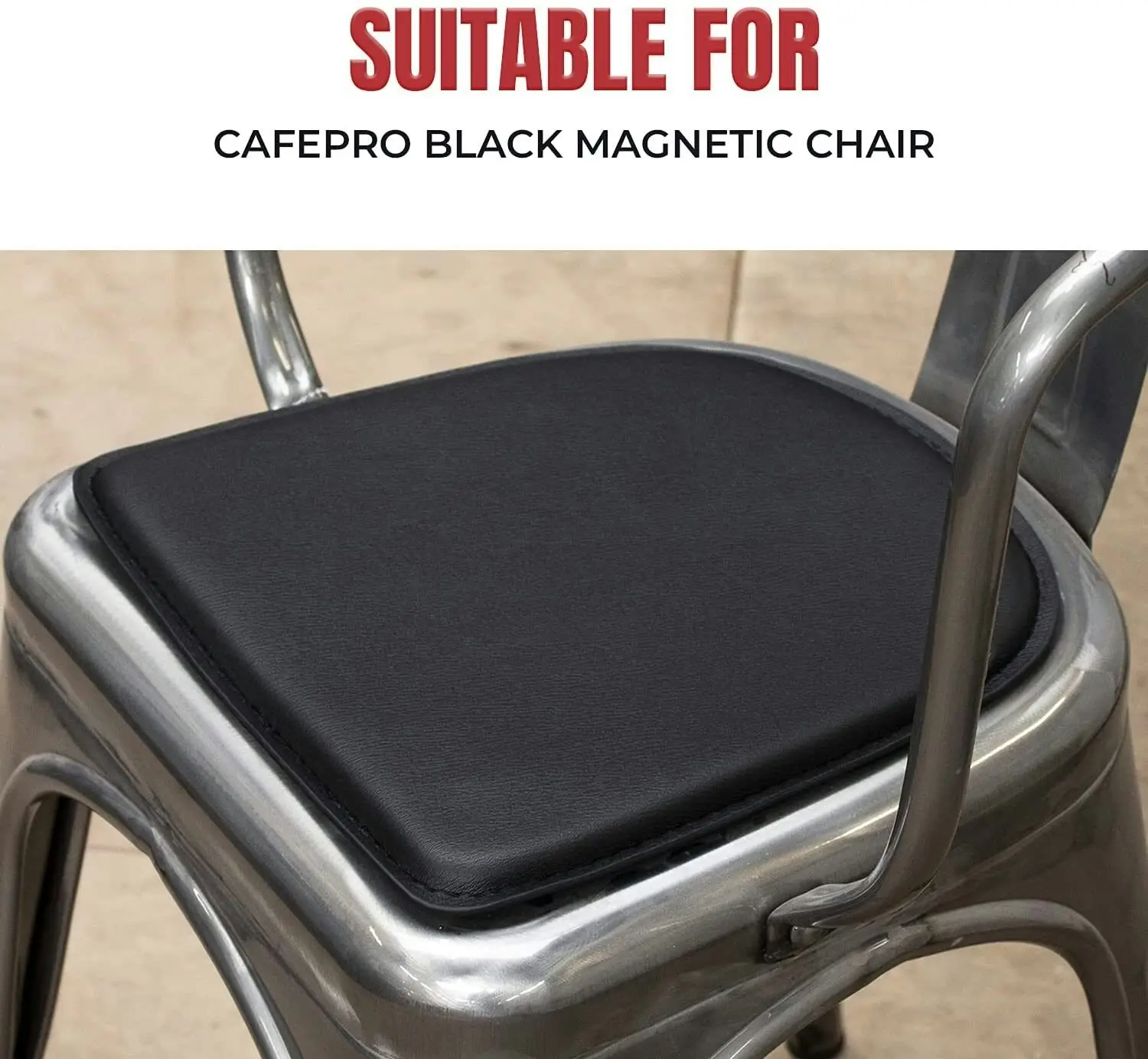 CafePro Tolix Chair Magnetic Cushion Pad Removable Faux Leather Pads Dining Chairs Cover