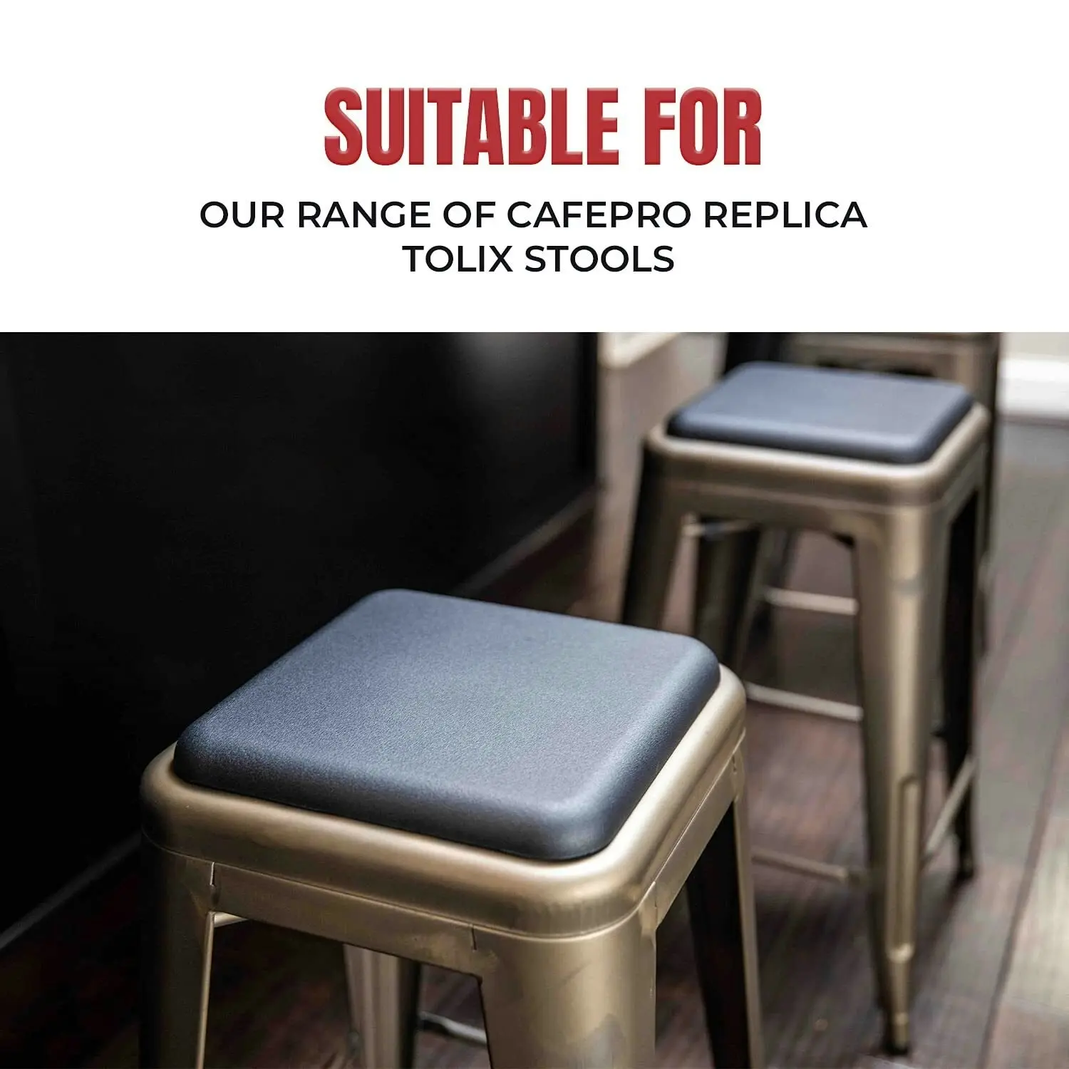 CafePro Magnetic Stool Cushion Pad Made with Faux Leather Cushion Covers, Seat Cushion, Saddle Stool Cushions, Chair Cushions, Outdoor and Indo