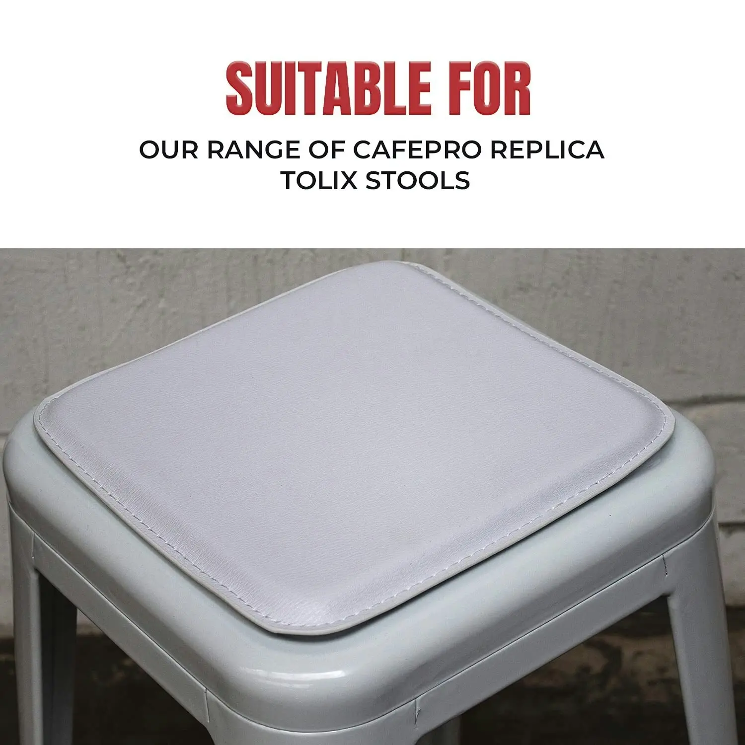 CafePro Magnetic Stool Cushion Pad Made with Faux Leather Cushion Covers, Seat Cushion, Saddle Stool Cushions, Chair Cushions, Outdoor and Indo