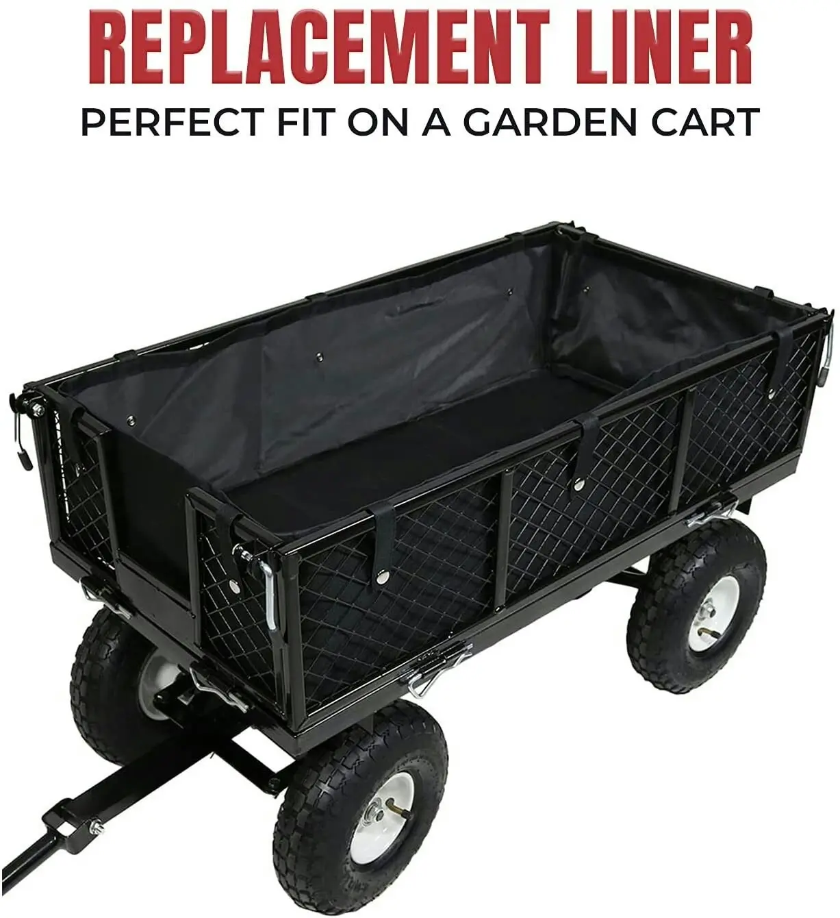 Directly2U Replacement Liner for Lawn Utility Wagon, Small Mesh Garden Carts, Dump Carts Durable Constructed Polyester Liner for Small Load Cover Fits