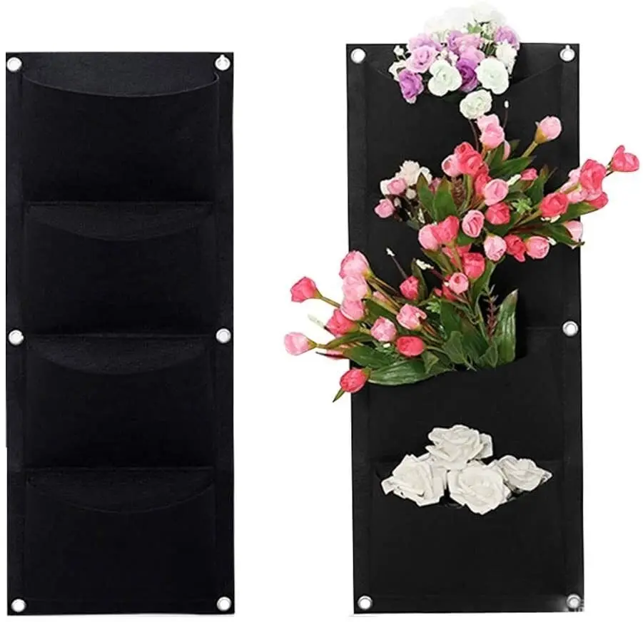 Directly2U Wall Mounted Vertical Garden Kit Home Planter Herbs Flowers 6 Hanging Plant Pots, Easy to Install and Perfect for Homes and Workspace