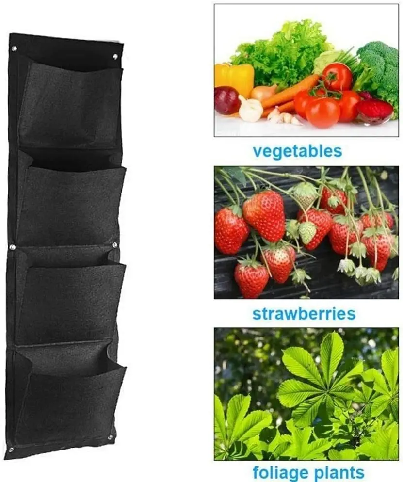 Directly2U Wall Mounted Vertical Garden Kit Home Planter Herbs Flowers 6 Hanging Plant Pots, Easy to Install and Perfect for Homes and Workspace