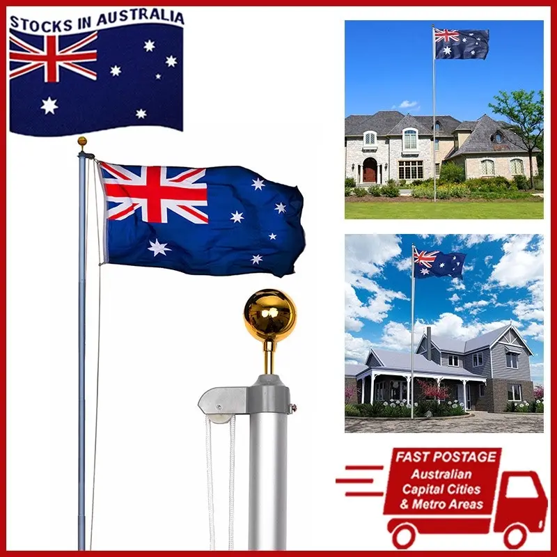 6.2M Australia Sectional Flag Pole Kit Australian Outdoor Aussie Flags Flagpole