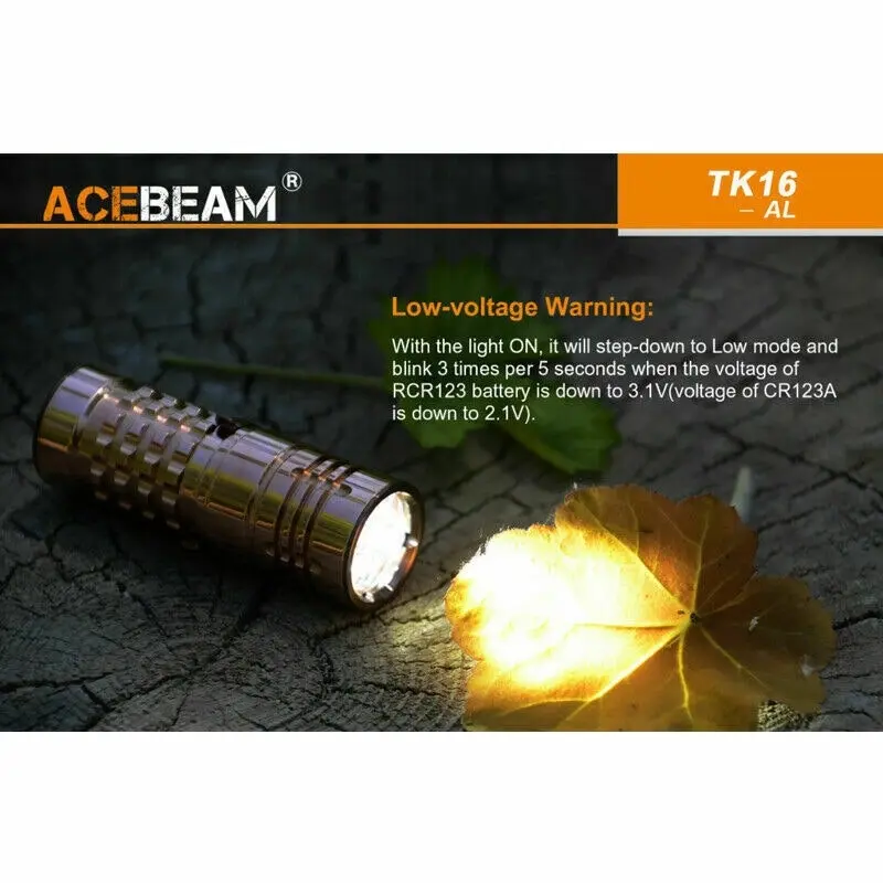 AceBeam TK16 Flashlight Mini Small Tactical Super Bright LED Light Battery Torch, Portable and Durable Mini EDC Flashlight, Tactical Flashlights