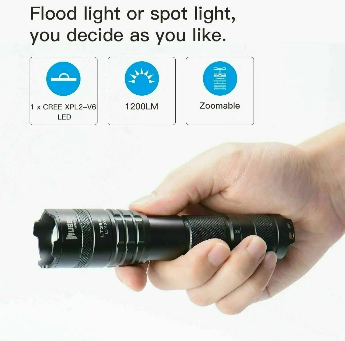 Wuben LT35 Pro Zoomable Flashlight Cree Led, Handheld Torches, Rechargable Torch, Camping Lighter, Led torch, Power bank, Wuben torch, Outdoor light