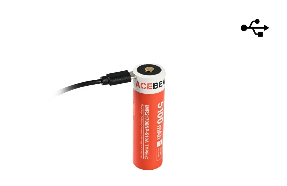 AceBeam IMR 21700 5100mAh 3.7V Protected High-Drain Battery 20A Lithium Ion (Li-ion)