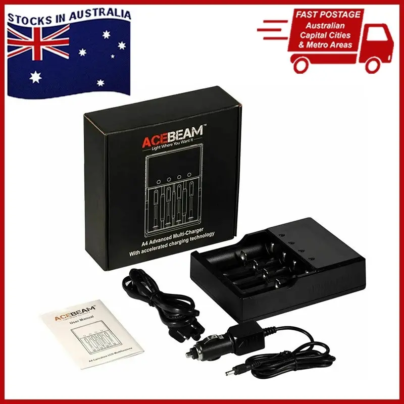 Fast Battery Charger, Online Sales Australia, 4 AA or 4 AAA Charging