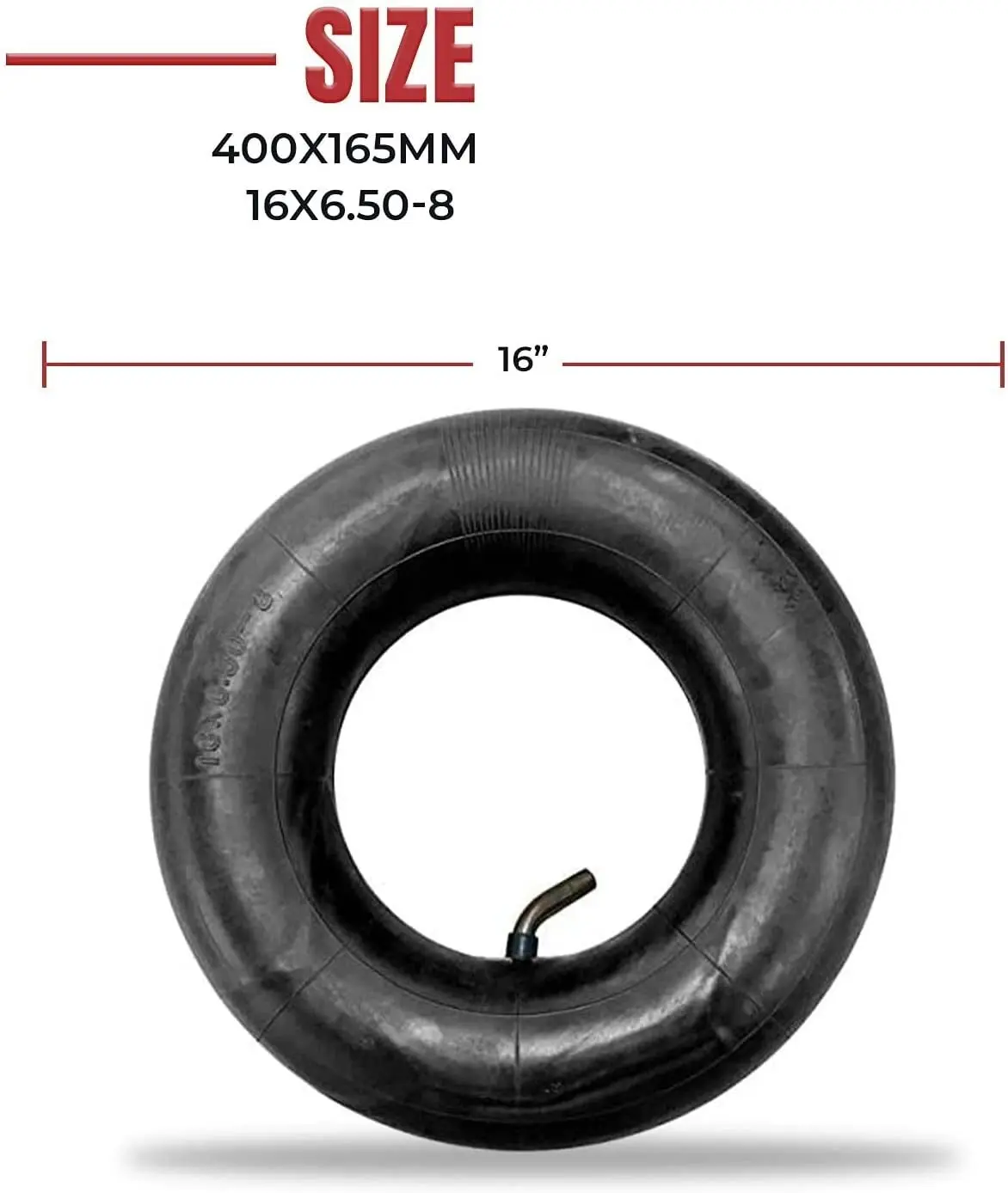 16 Inch Wide  Wheelbarrow Innertube 16x6.50-8 Bent Valve Wheel