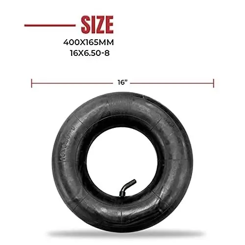 16 Inch Wide  Wheelbarrow Innertube 16x6.50-8 Bent Valve Wheel