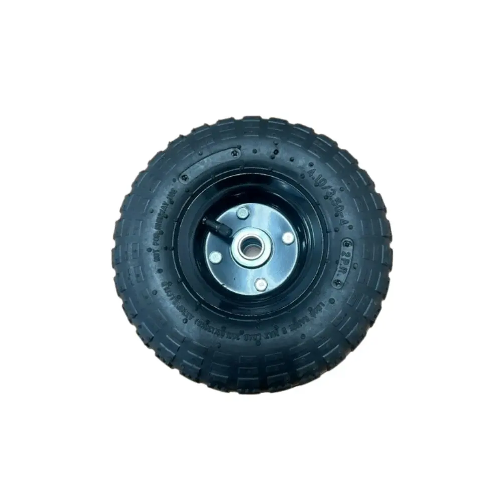 Pneumatic Wheel Utility Cart Tire Rubber Steel Rim Wheels 10" 4.10/3.50 (16MM)