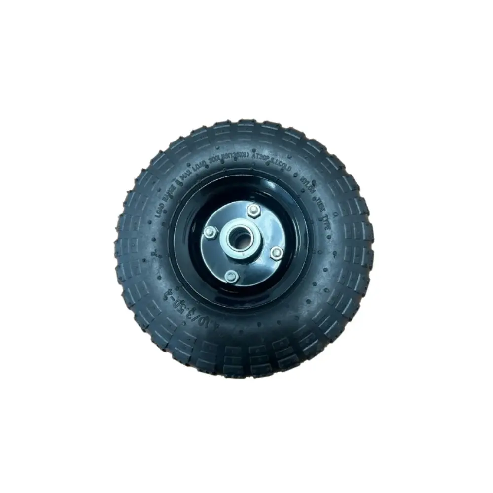 Pneumatic Wheel Utility Cart Tire Rubber Steel Rim Wheels 10" 4.10/3.50 (16MM)