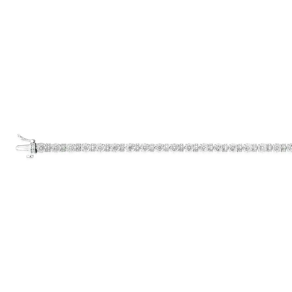 Sterling Silver 1/5 Carat Diamond 18cm Bracelet