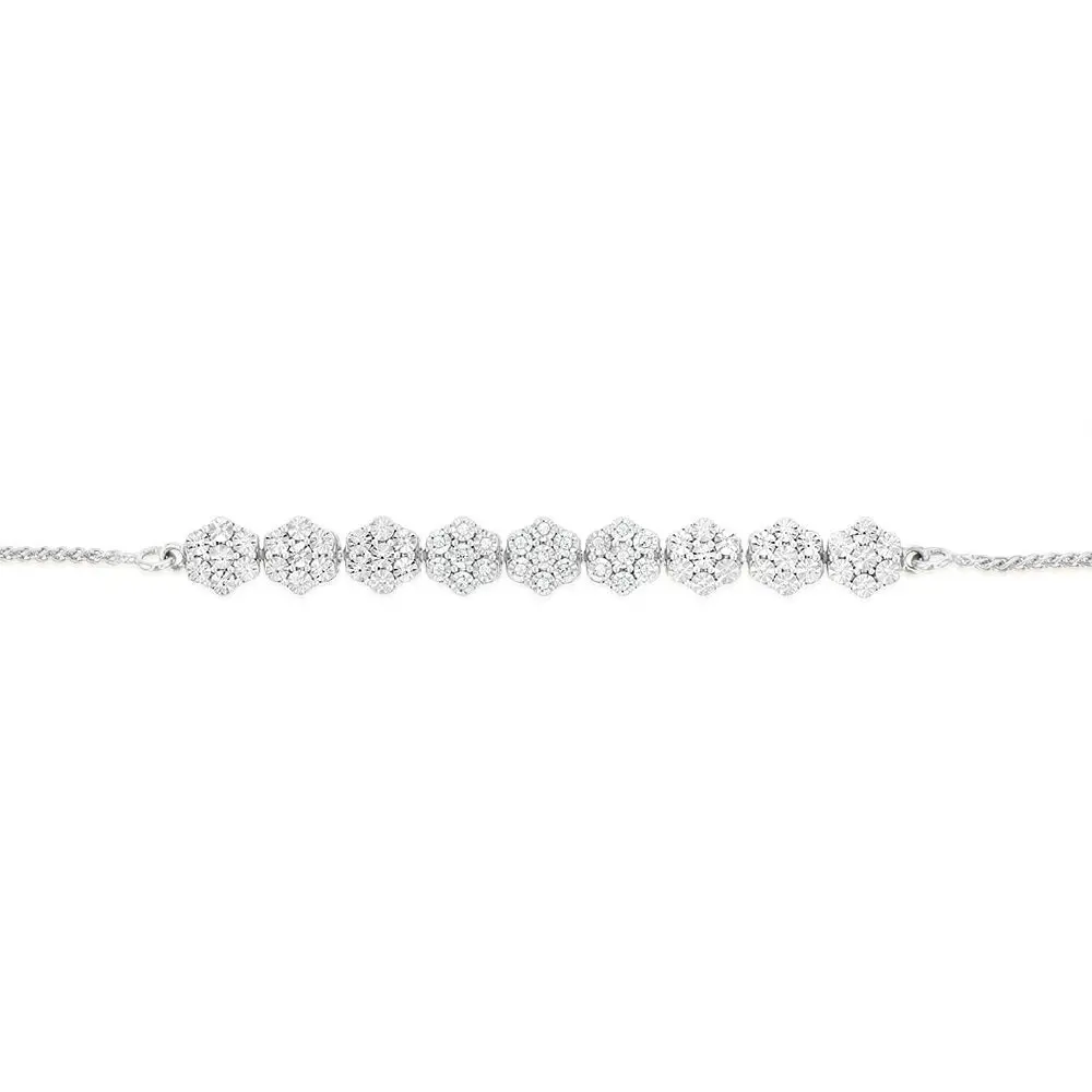 Luminesce Lab Grown 63 Brilliant Cut Diamonds Bracelet in Sterling Silver