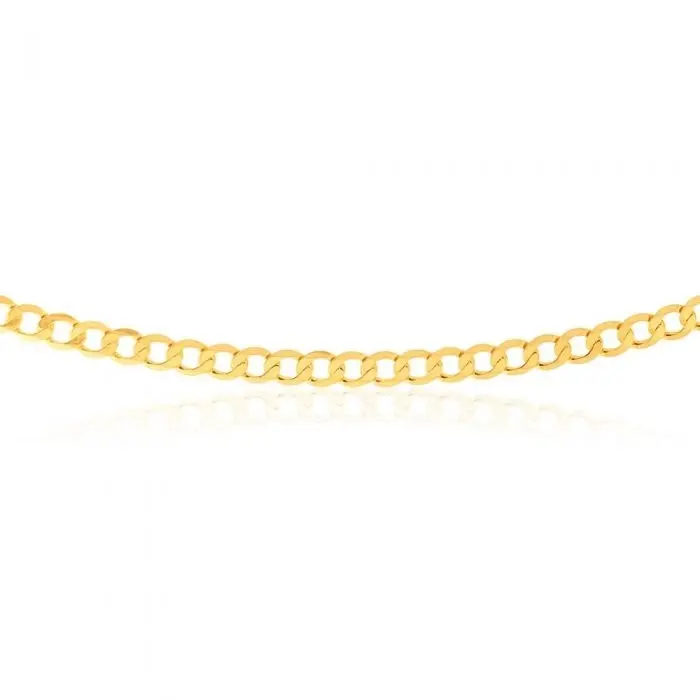 9ct Yellow Gold 55cm Curb Chain