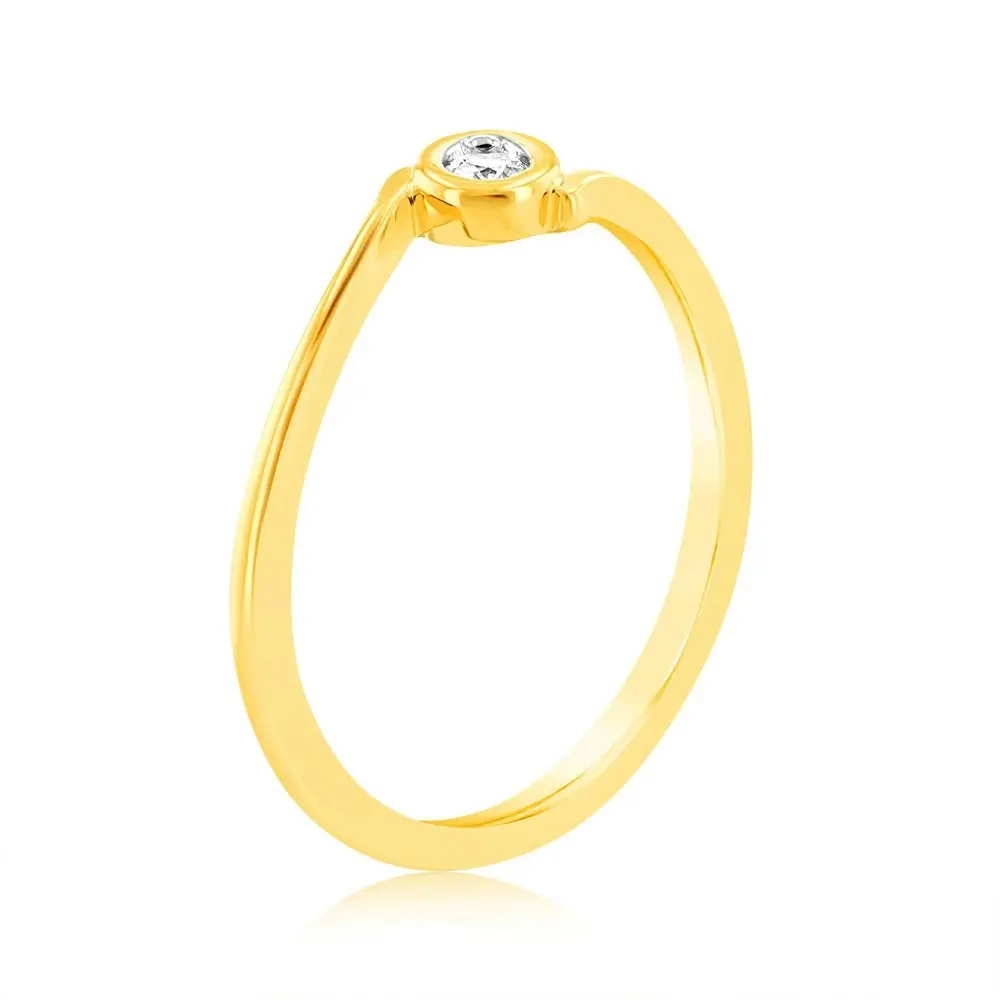 9ct Yellow Gold Luminesce Lab Grown Single Diamond Ring