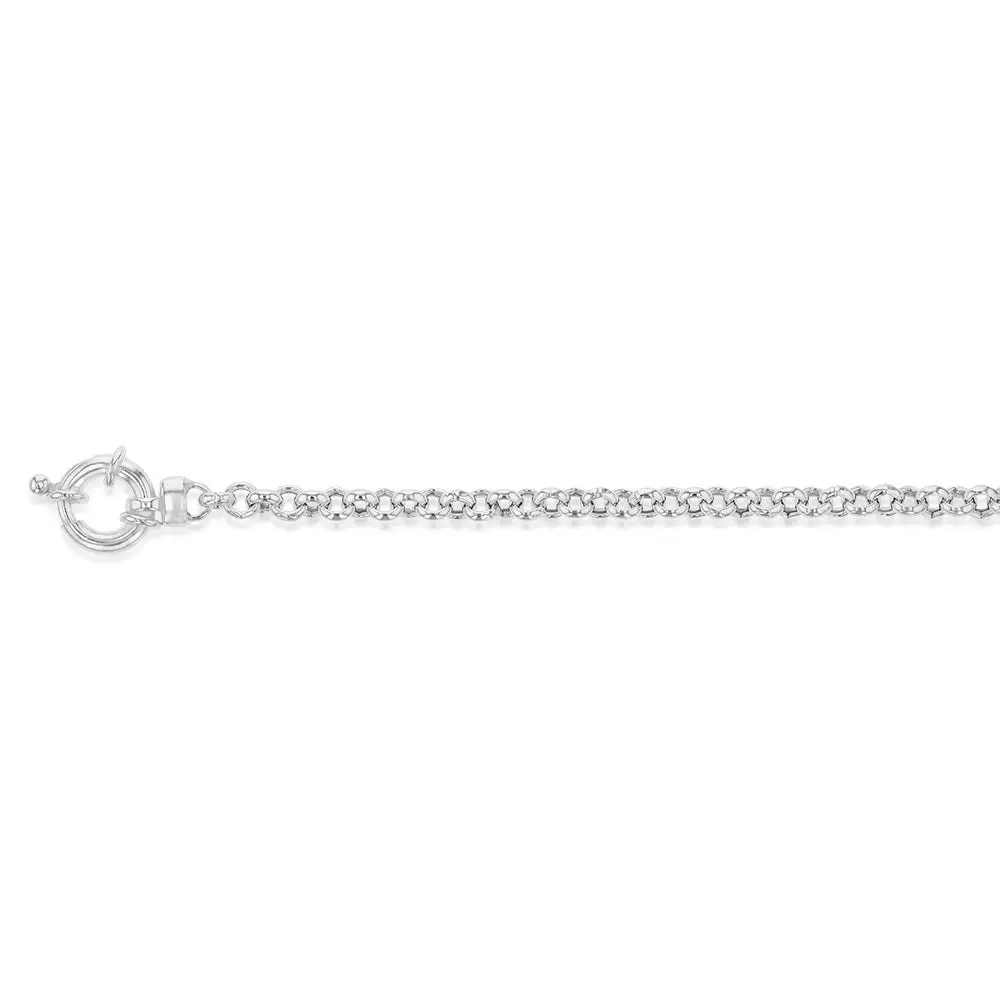 Sterling Silver Fancy 19cm Bracelet With Bolt Ring Clasp