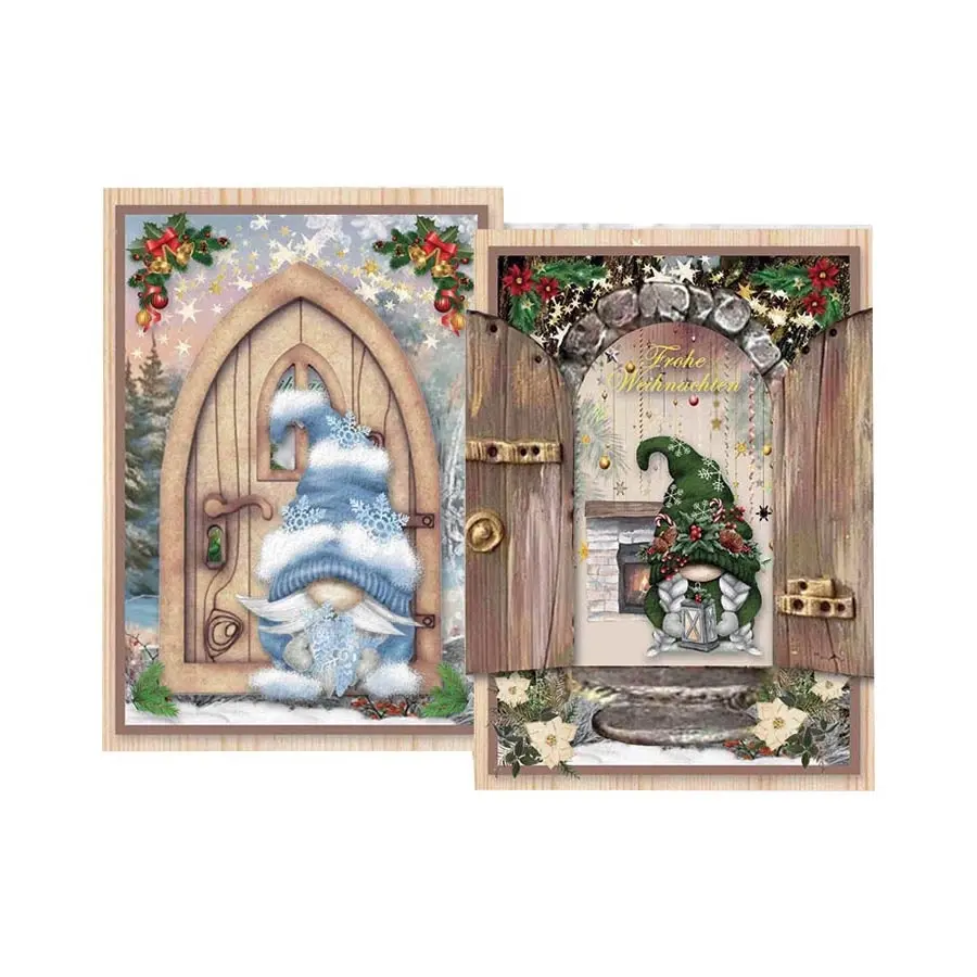 Door Cards Gnomes Christmas- Paper Crafts