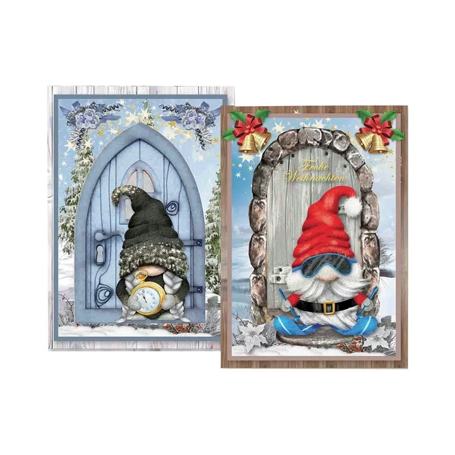 Door Cards Gnomes Christmas- Paper Crafts