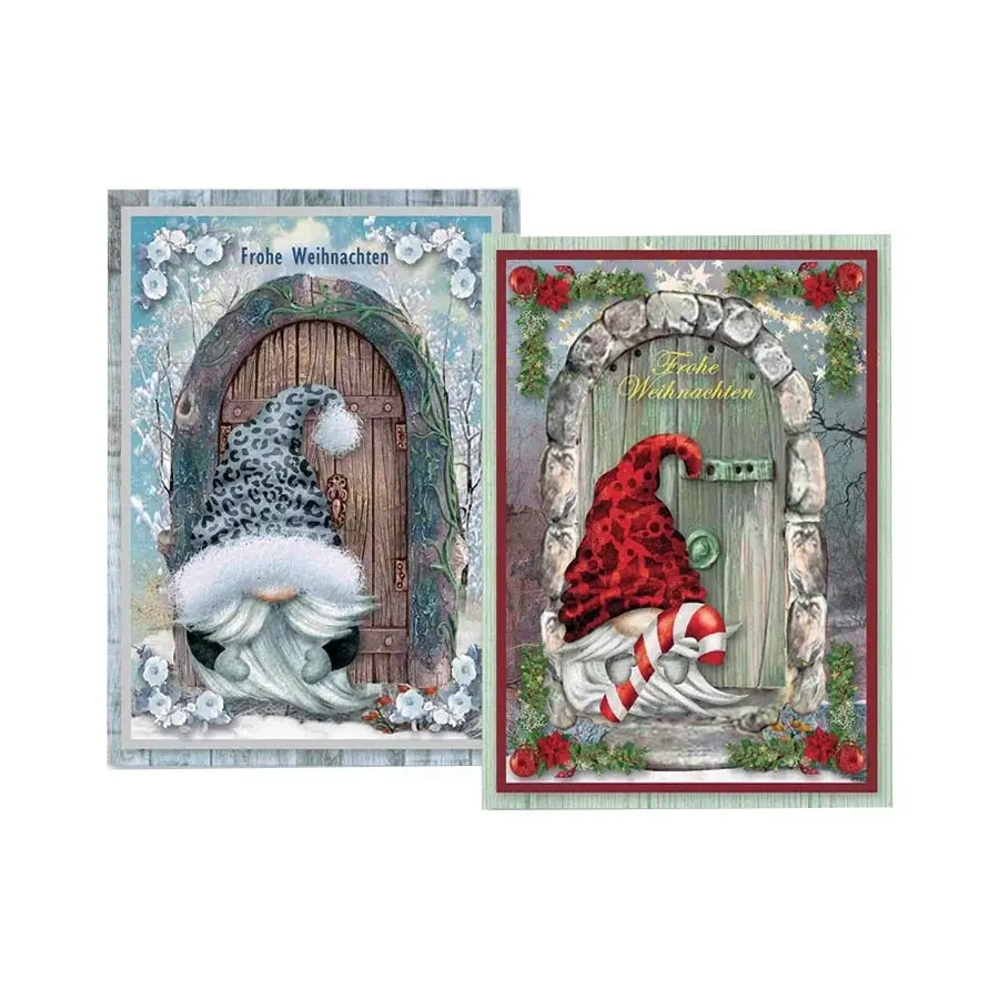 Door Cards Gnomes Christmas- Paper Crafts