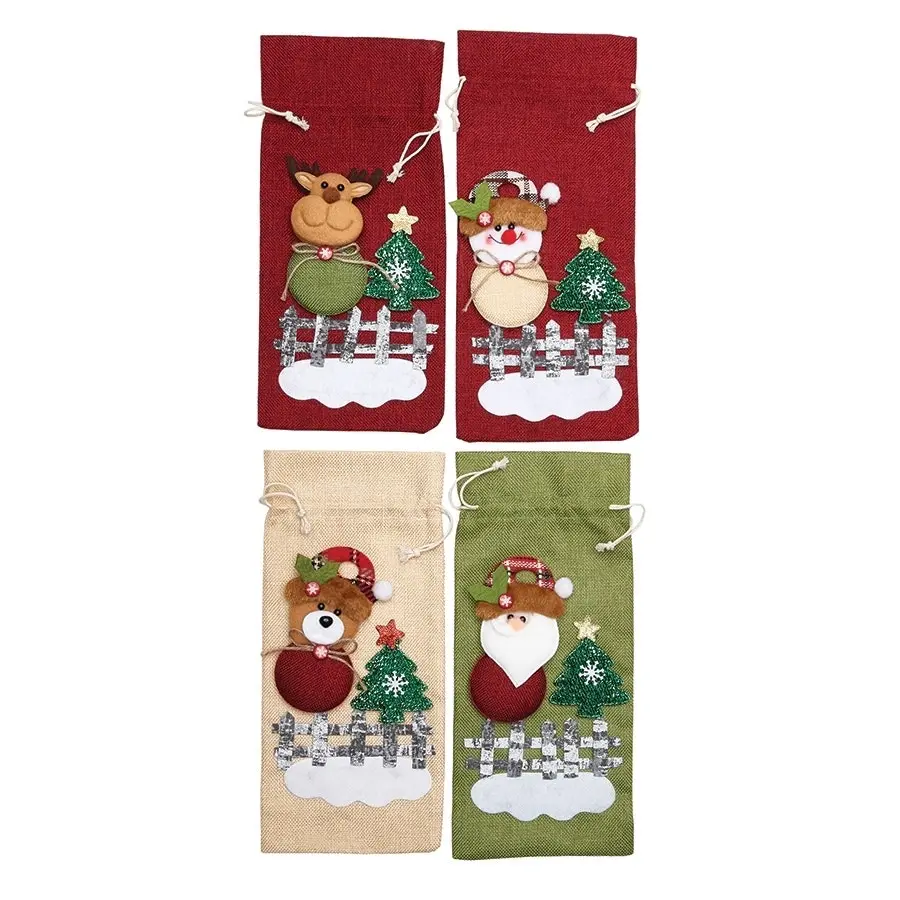 Christmas gift wine bag set of 4