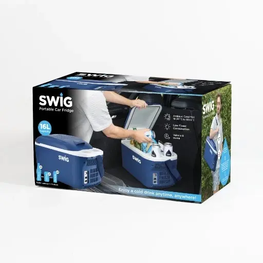 SWIG Portable Navy Blue Car Fridge 16L