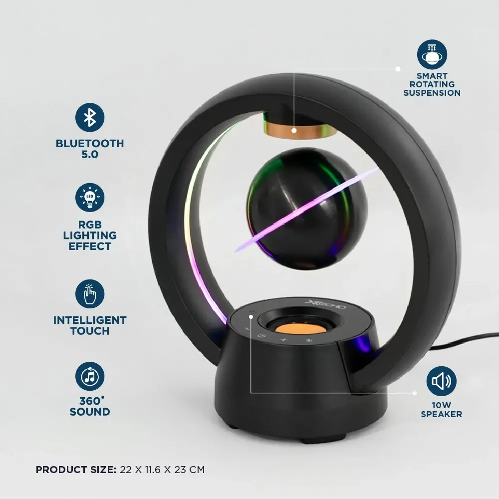 X Echo Magnetic Levitating Planet Bluetooth Speaker With RGB Lighting