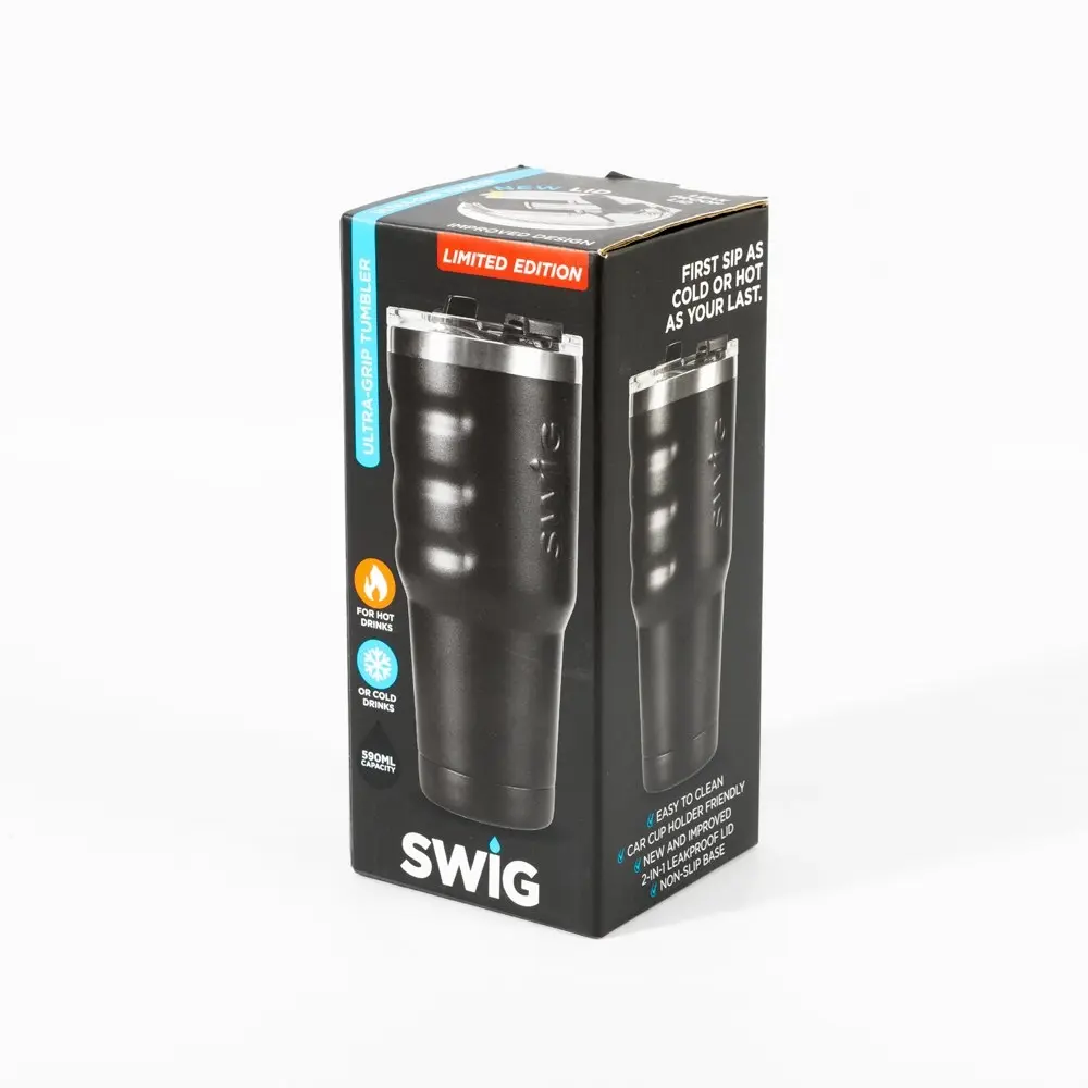 Swig Ultra Grip Black Tumbler 590mL