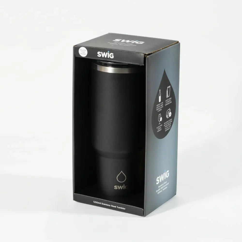 Swig Black Matte Tumbler 1200mL