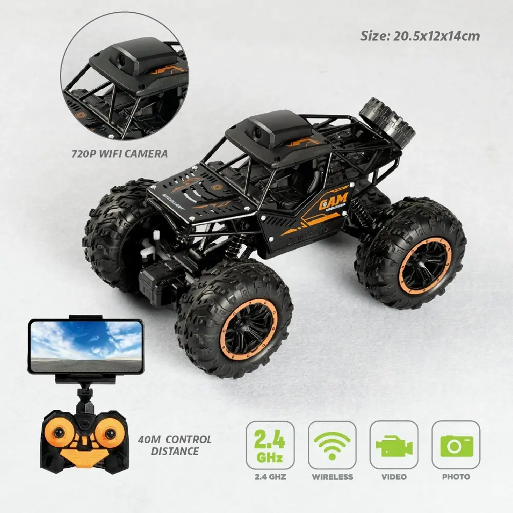 RC Monster Truck 2.4GHz Alloy Climbing Car with 720P Wi-Fi Camera