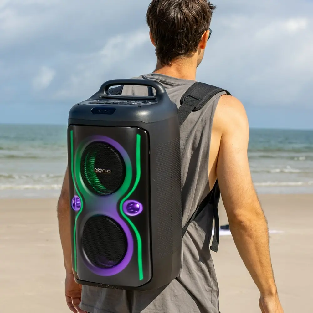 X Echo Backpack Bluetooth Party Speaker with LED Stand