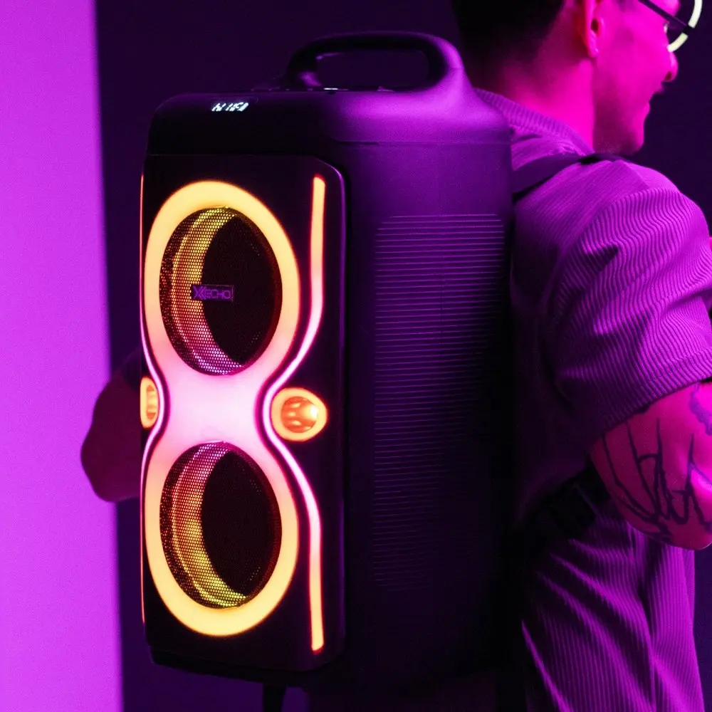 X Echo Backpack Bluetooth Party Speaker with LED Stand