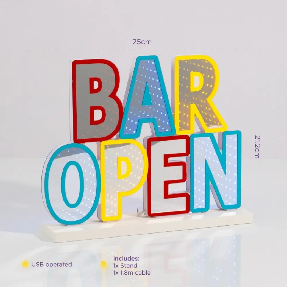 'Bar Open' Infinity Light