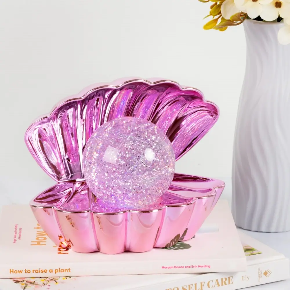 Pink Glitter Pearl Shell Lamp