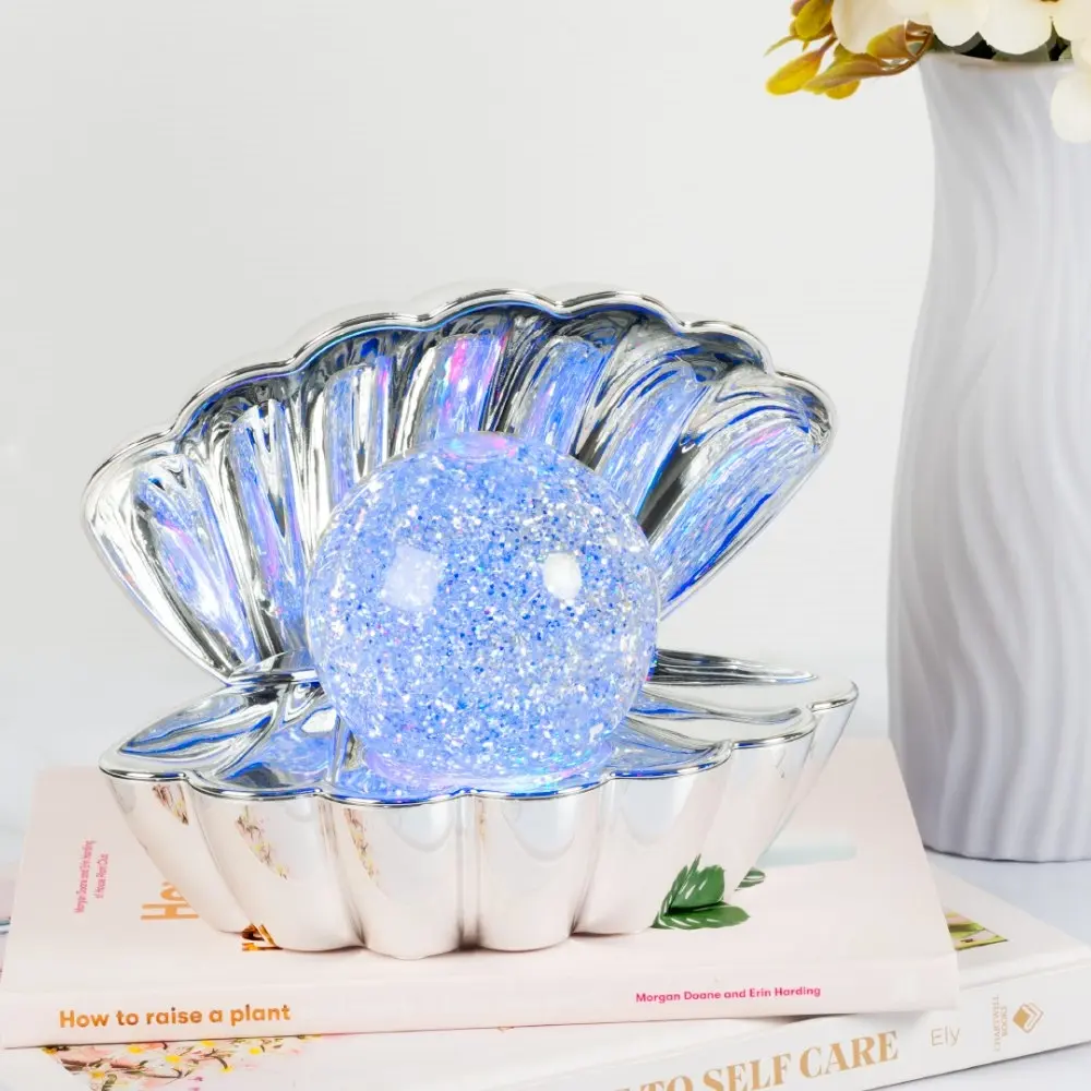 Silver Glitter Pearl Shell Lamp