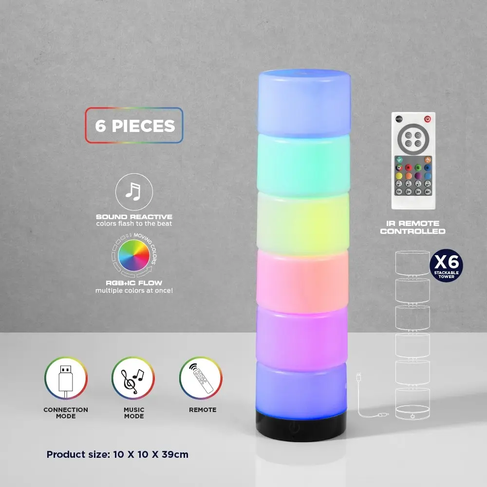 Rainbow Stack Tower 6 Piece Light