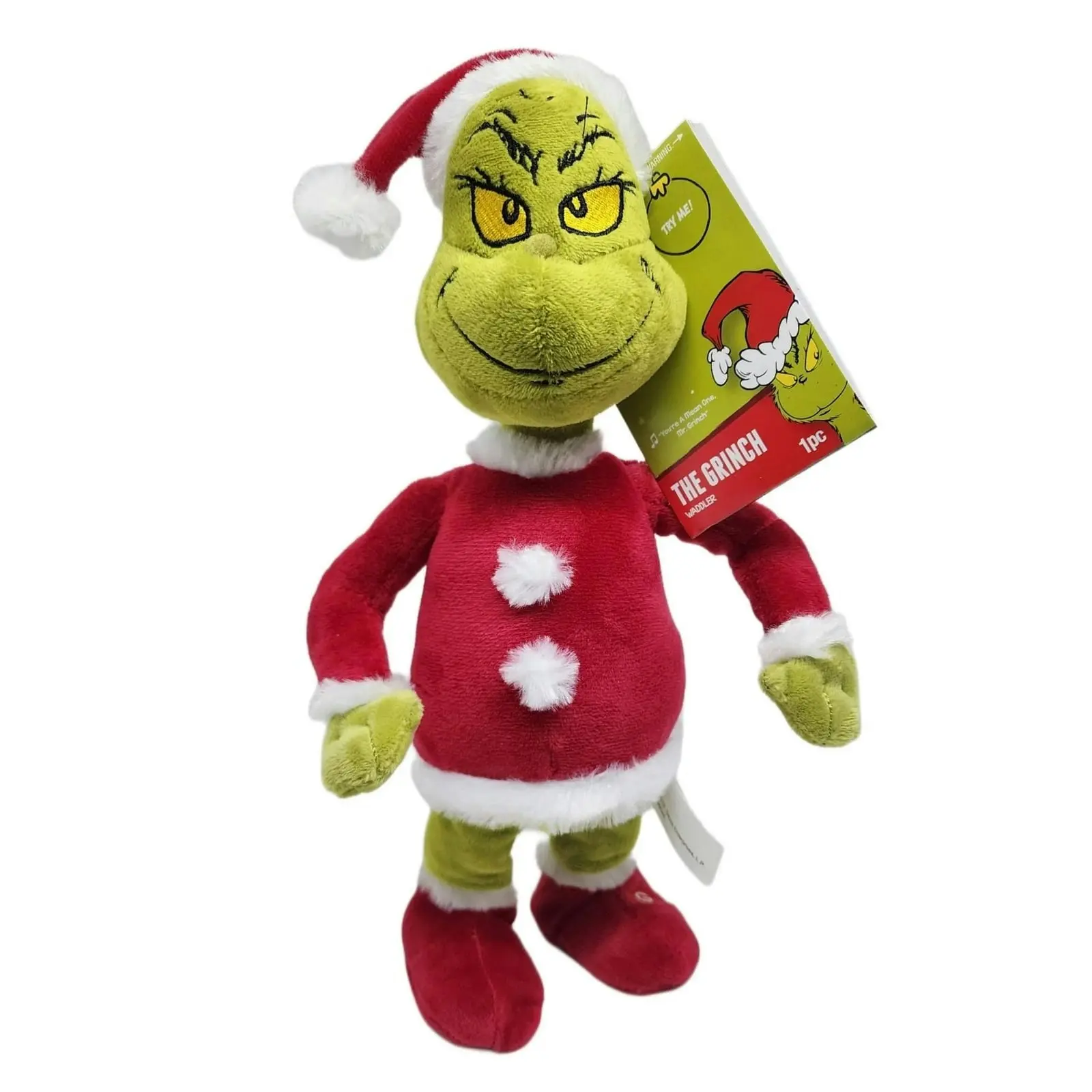 Cotton Candy - Xmas Animated Waddler Grinch In Santa Suit 29cm - Dr. Seuss