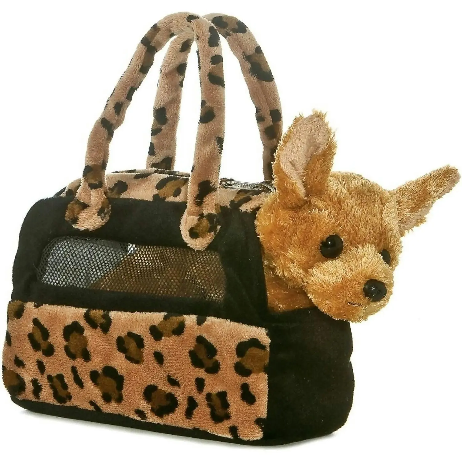 Cotton Candy - Fancy Pals Chihuahua In Leopard Print Bag