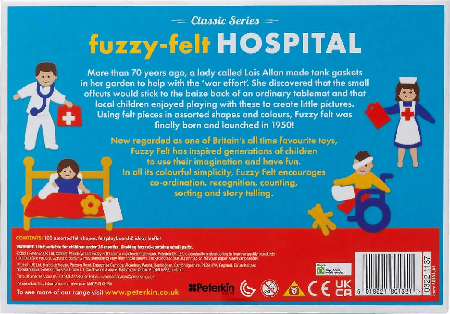 Peterkin - Fuzzy Felt - Classic Series - Hospital