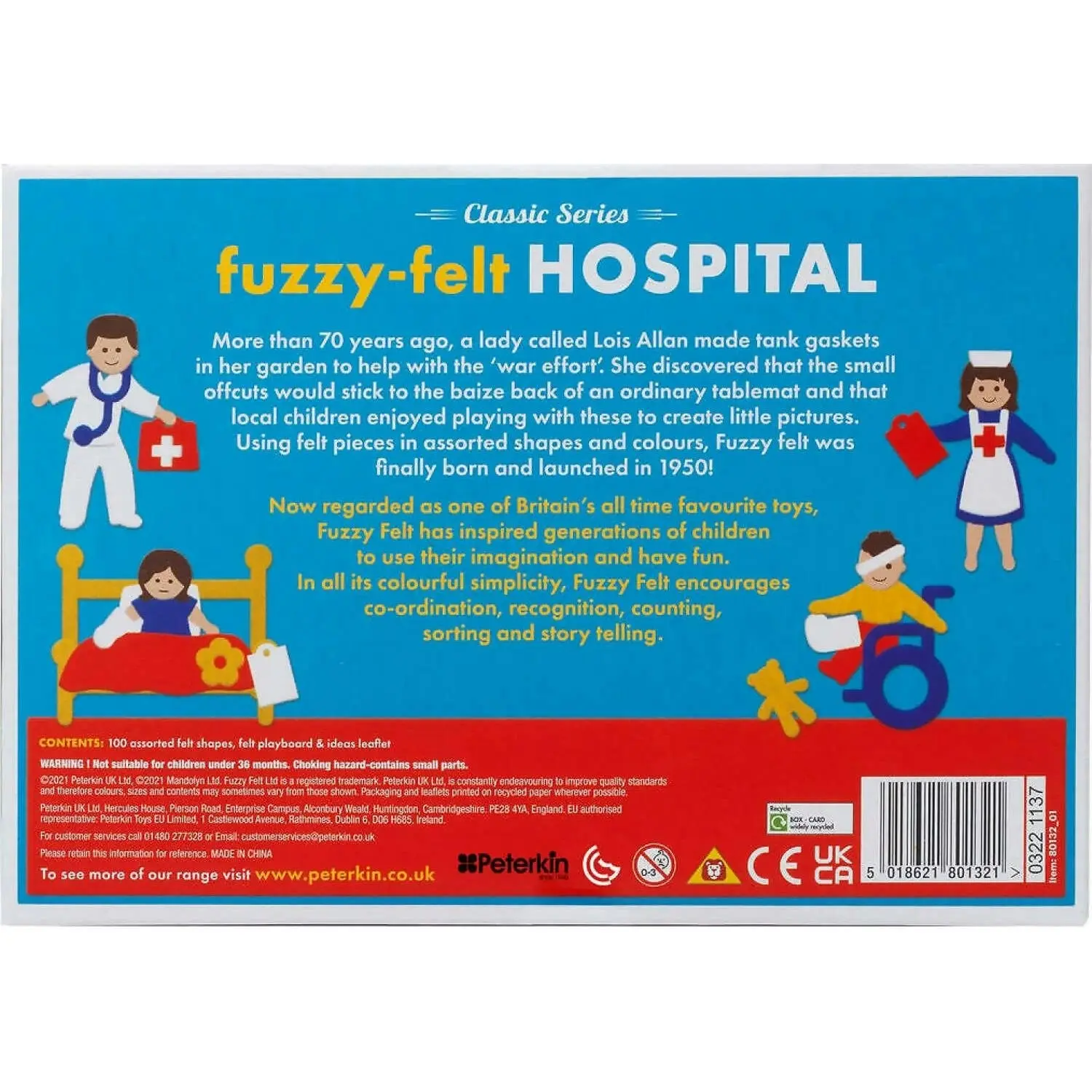 Peterkin - Fuzzy Felt - Classic Series - Hospital