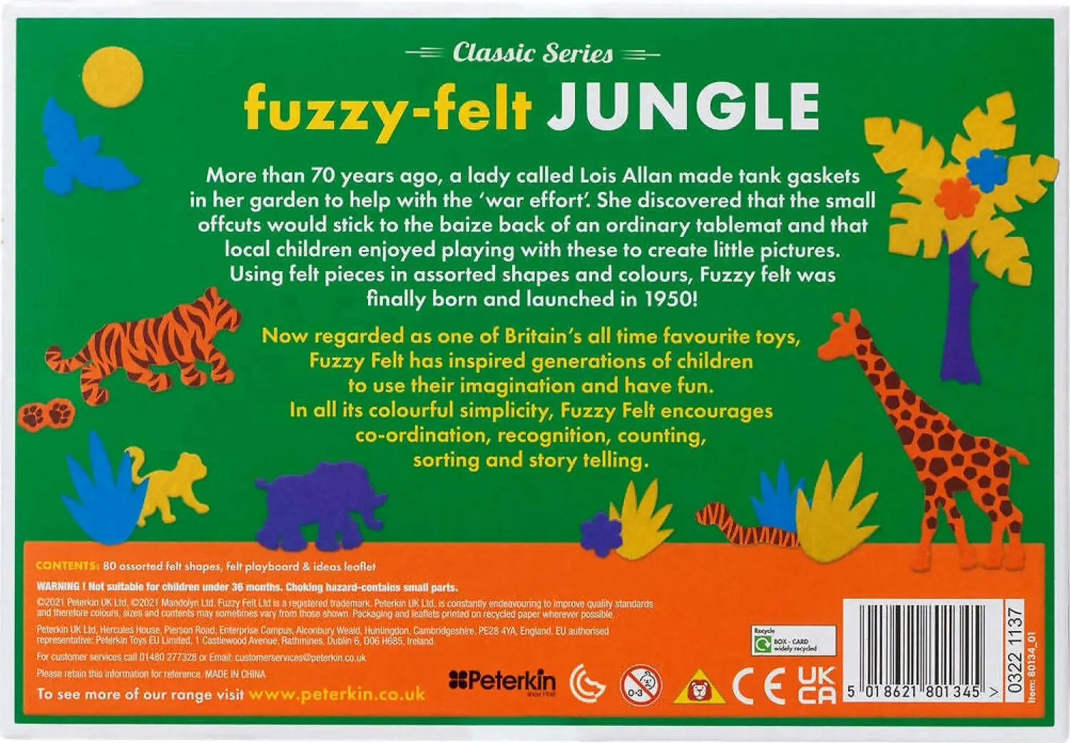 Peterkin - Fuzzy Felt - Classic Series - Jungle