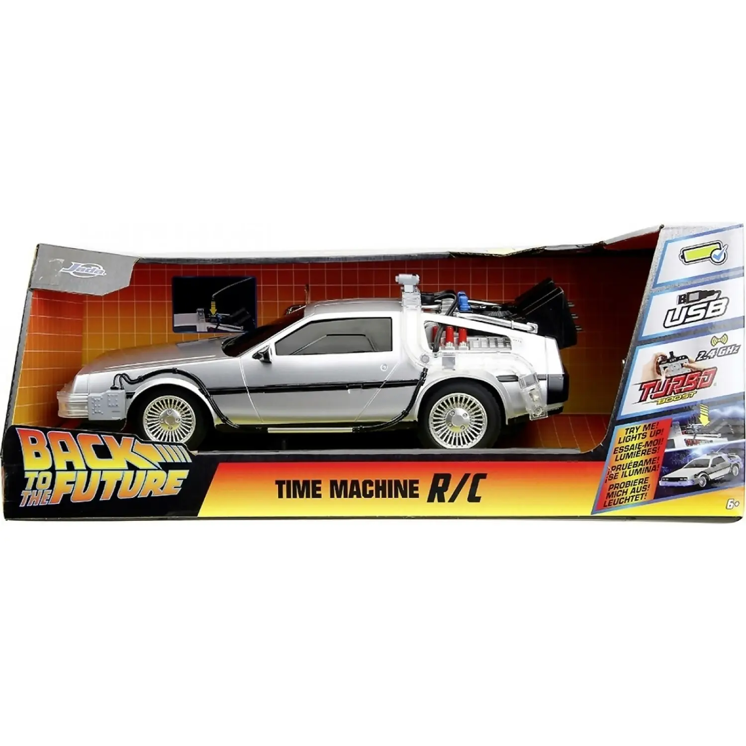 Jada - Back To The Future Time Machine DeLorean Remote Control Vehicle 1:16 Scale