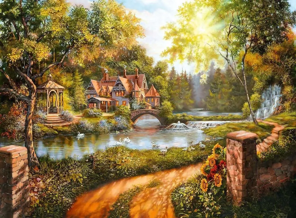 Ravensburger - Cottage By The River Jigsaw Puzzle 500 Pieces