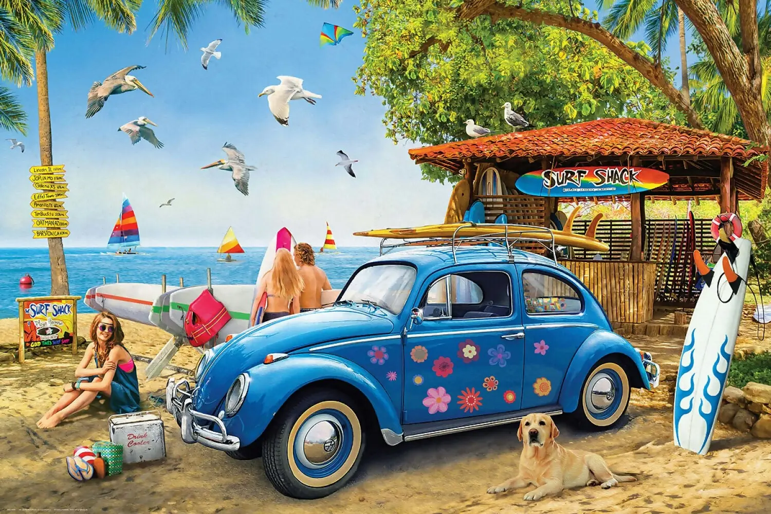 Eurographics - Vw Beetle Surf Shack - Jigsaw Puzzle 1000 Pieces