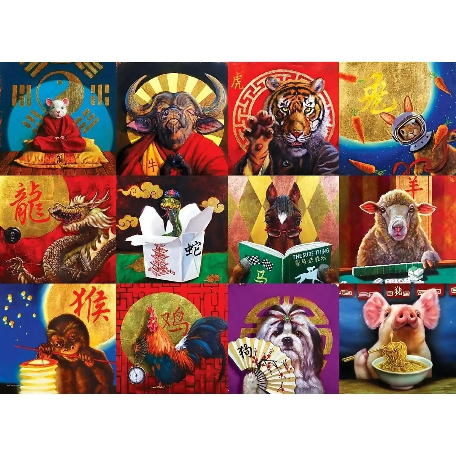 Eurographics - Chinese Calendar Funny Animals - Jigsaw Puzzle 1000 Pieces