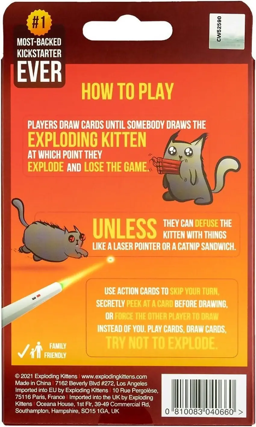 Exploding Kittens 2 Player Edition Card Game