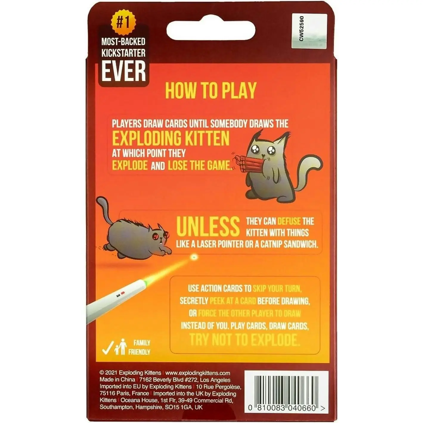 Exploding Kittens 2 Player Edition Card Game