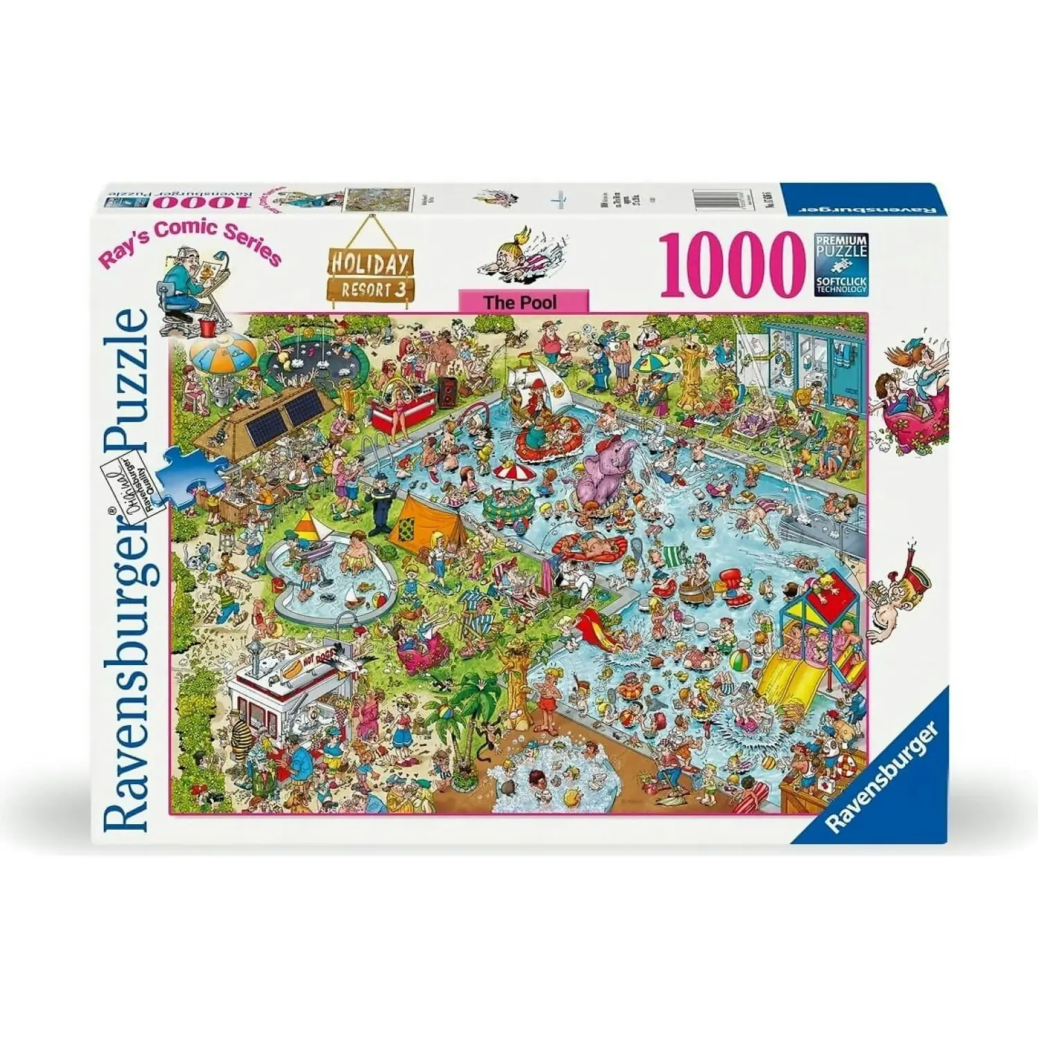 Ravensburger - Ray's Comic Series :holiday Resort 3 The Pool Jigsaw Puzzle 1000 Pieces