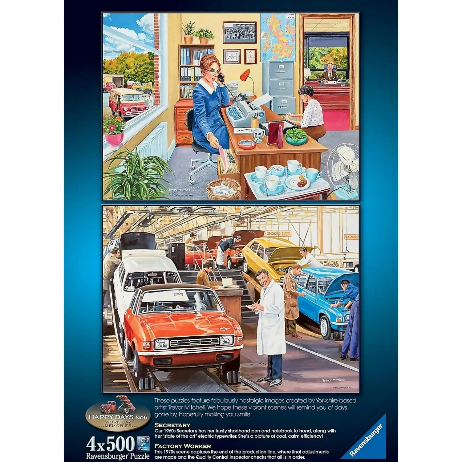 Ravensburger - Happy Days Collection No.6 Work Day Memories Trevor Mitchell Jigsaw Puzzle 4 X 500 Pieces