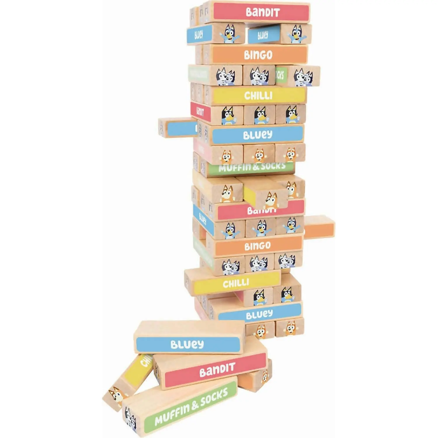 Bluey - Wooden Tumbling Tower - Jasnor