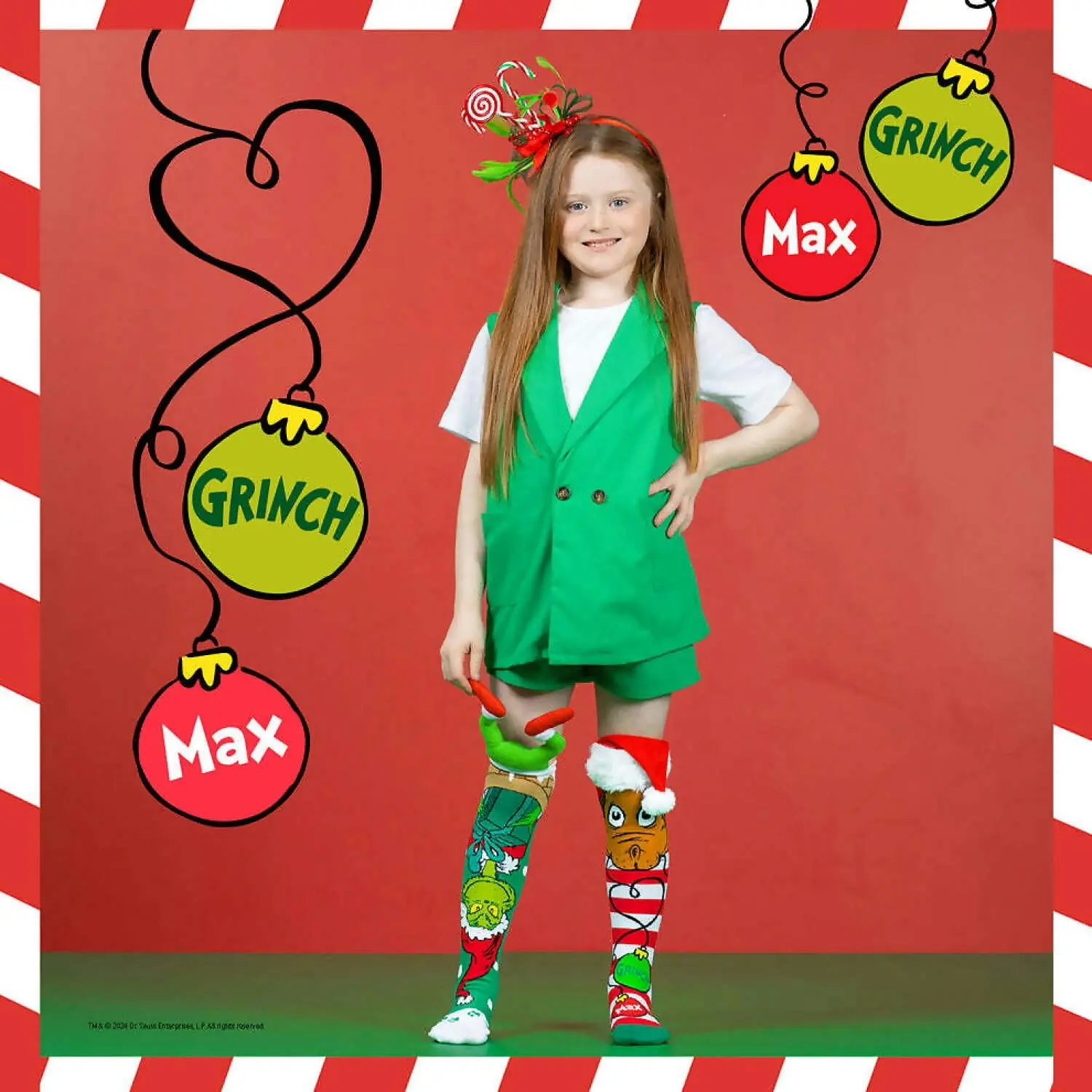 MADMIA - Xmas Grinch Chimney Socks Kids & Adults Age 6y+